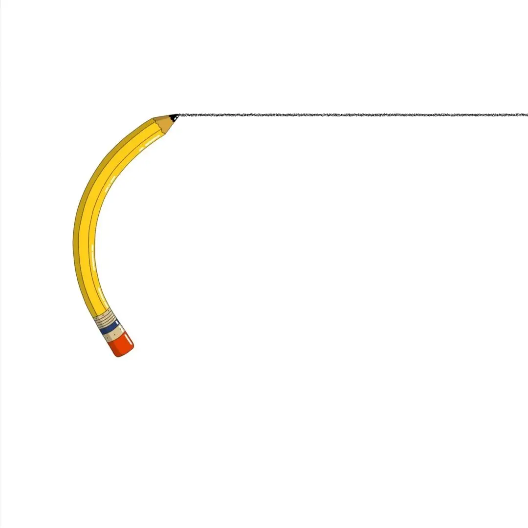 A yellow pencil, emblazoned with